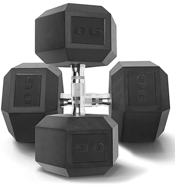 Rubber Hex Dumbbells [PAIR] (BUNDLE)