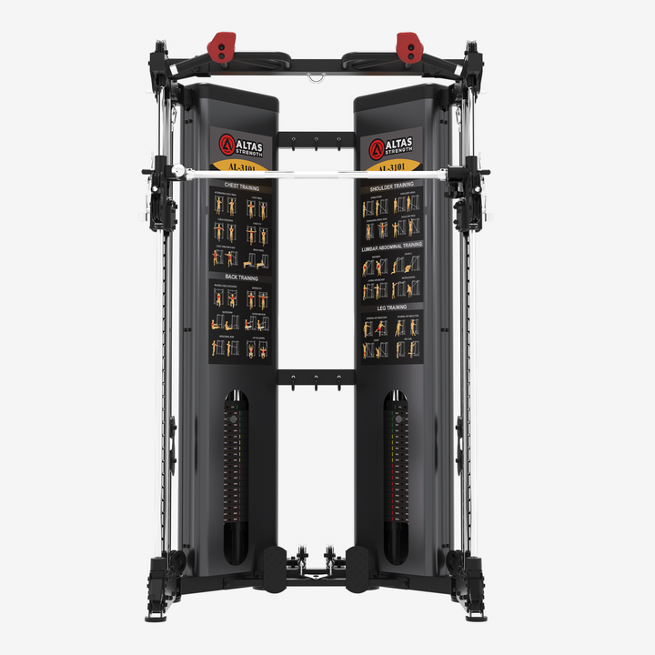 Fitness equipment frame with 'Altas' branding on a white background