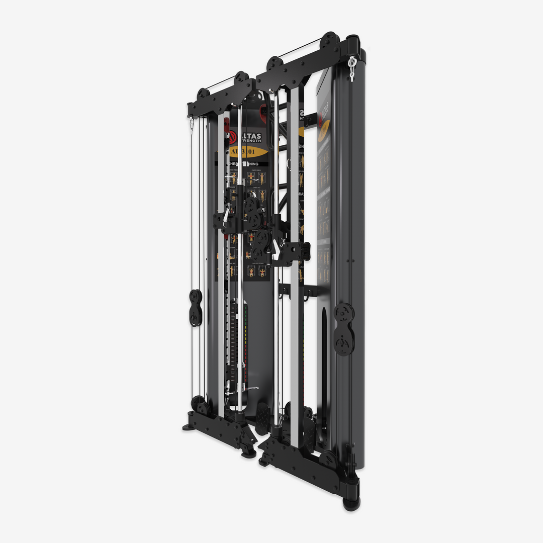 Gym machine with visible branding on a white background