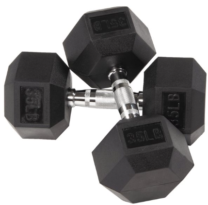 Rubber Hex Dumbbells [PAIR] (BUNDLE)