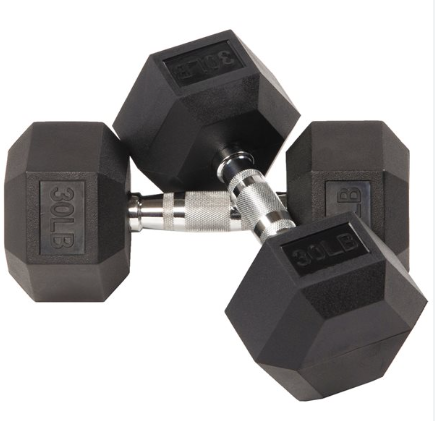 Rubber Hex Dumbbells [PAIR] (BUNDLE)