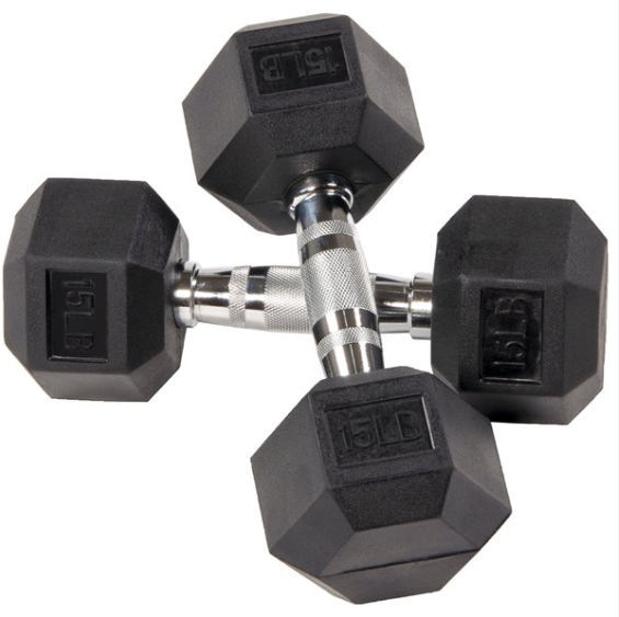 Rubber Hex Dumbbells [PAIR] (BUNDLE)