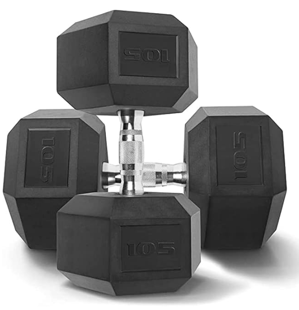Rubber Hex Dumbbells [PAIR] (BUNDLE)