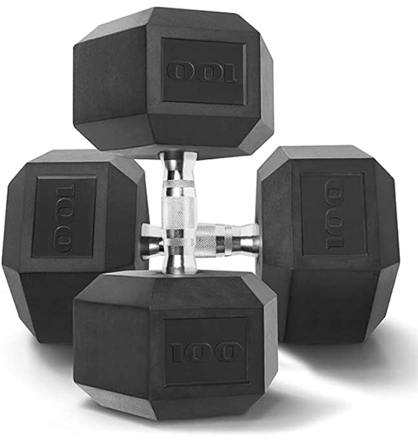 Rubber Hex Dumbbells [PAIR] (BUNDLE)