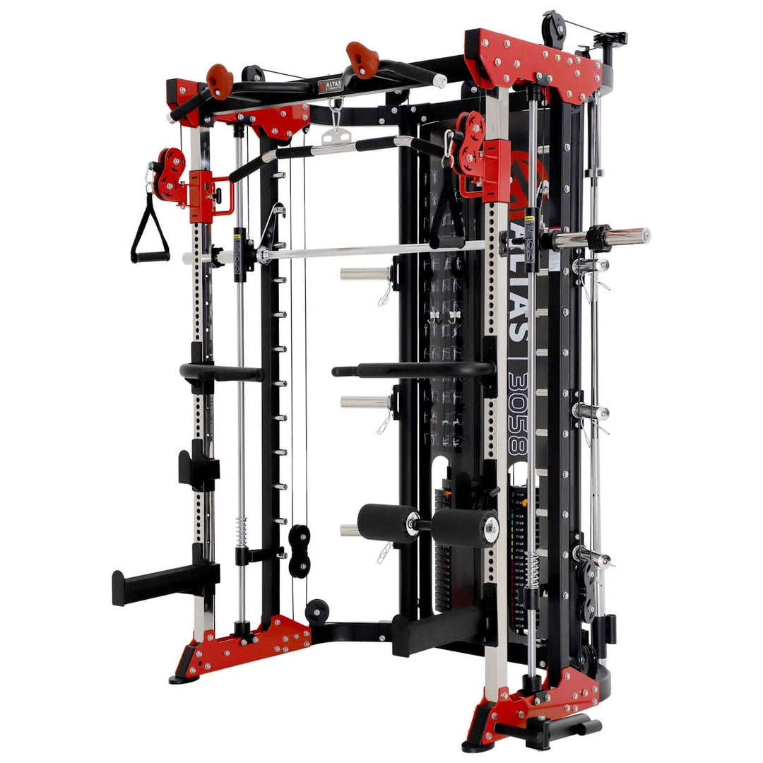ALTAS AL-3058G Strength Smith Machine for home gyms, combines multiple training machines for versatile workouts.
