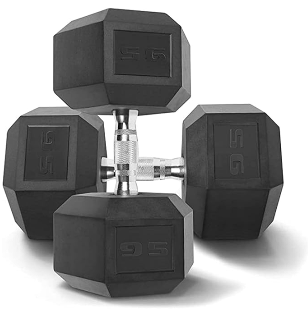 Rubber Hex Dumbbells [PAIR] (BUNDLE)