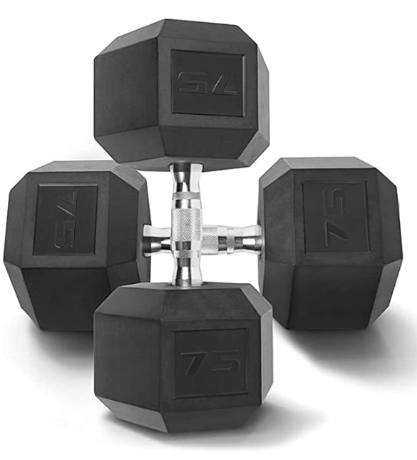 Rubber Hex Dumbbells [PAIR] (BUNDLE)