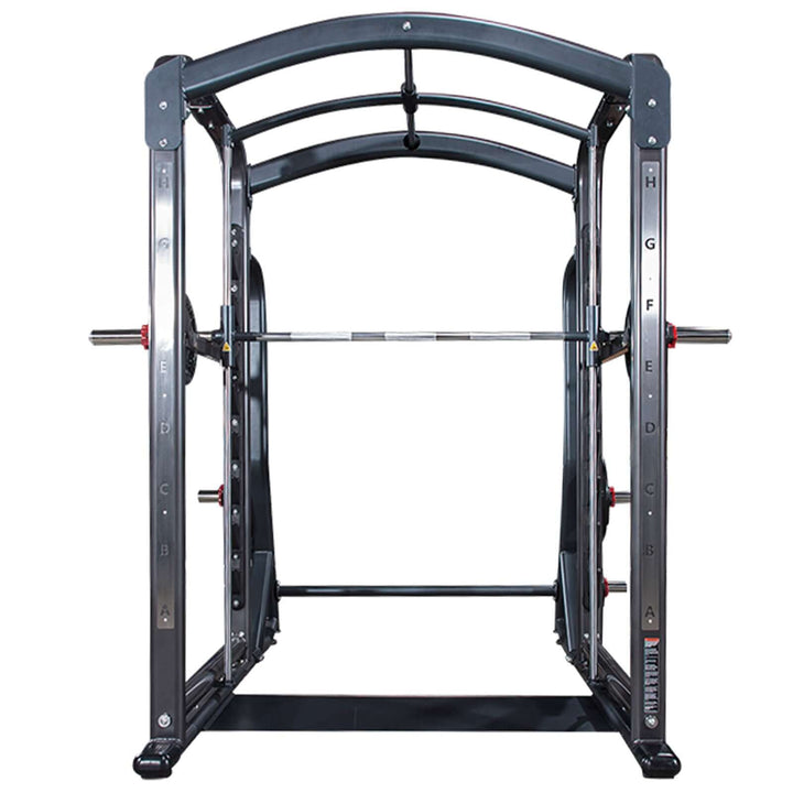 ALTAS AL-3069 Multi-Function 3D Power Rack with adjustable safety bars for squats and other weight training exercises.