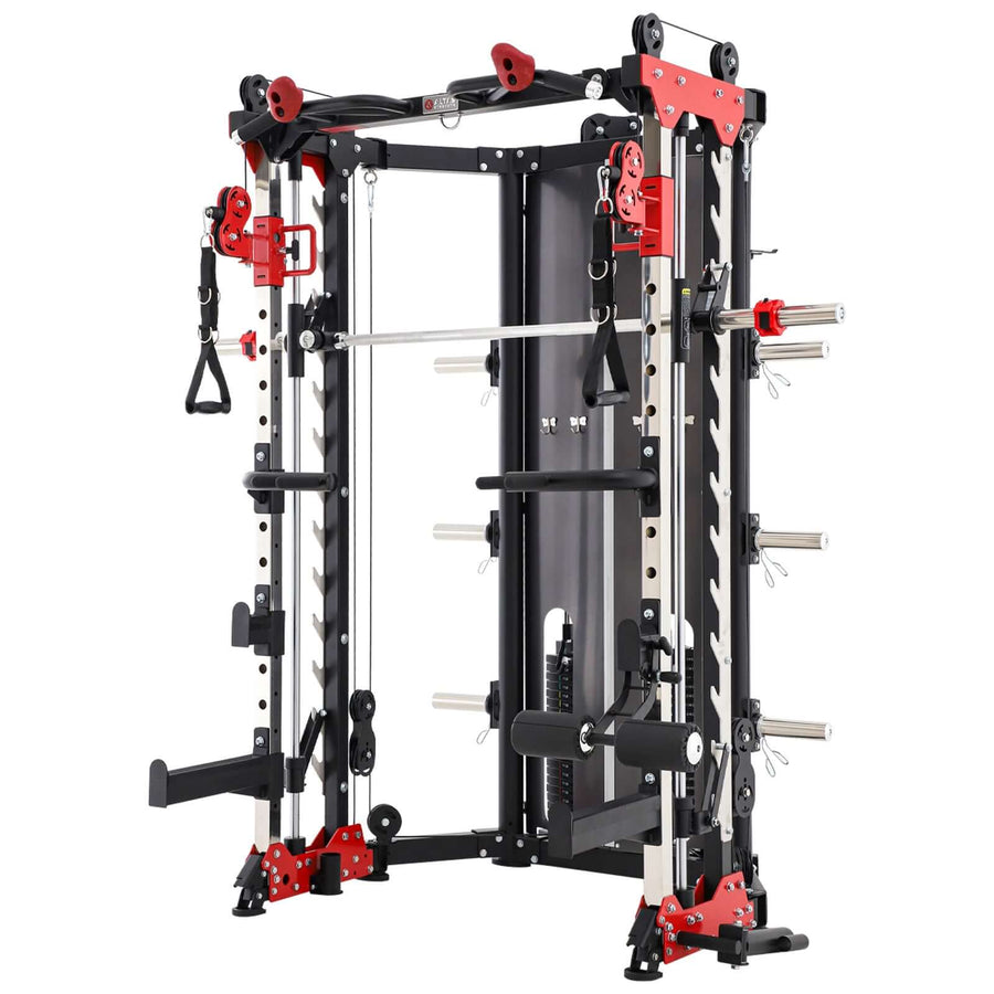 ALTAS AL-3107 folding Smith machine for home gym, compact design, supports over 300 exercises, ideal for Alberta and Canada.