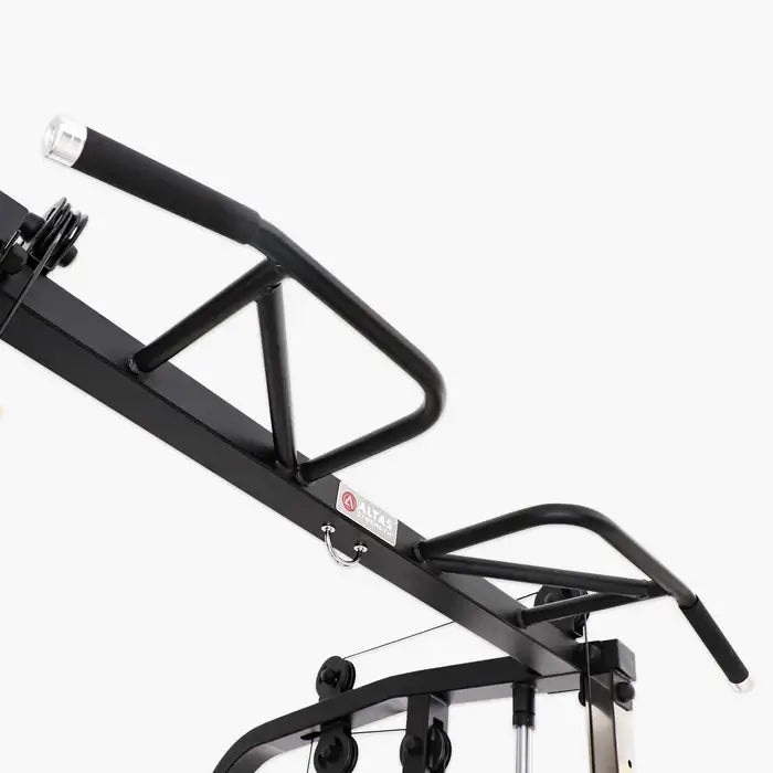 Close-up of Altas AL-M810 Smith Machine handle, ideal for full-body strength workouts and home gym setups.