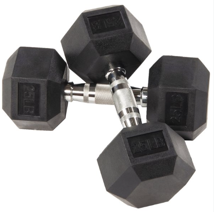 Rubber Hex Dumbbells [PAIR] (BUNDLE)