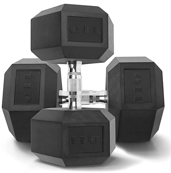 Rubber Hex Dumbbells [PAIR] (BUNDLE)