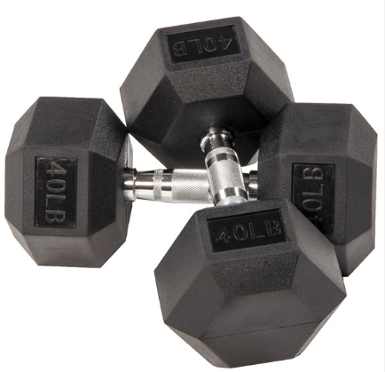 Rubber Hex Dumbbells [PAIR] (BUNDLE)