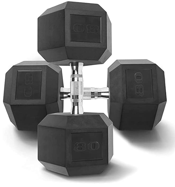 Rubber Hex Dumbbells [PAIR] (BUNDLE)