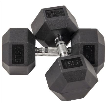 Rubber Hex Dumbbells [PAIR] (BUNDLE)