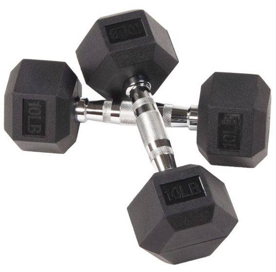 Rubber Hex Dumbbells [PAIR] (BUNDLE)