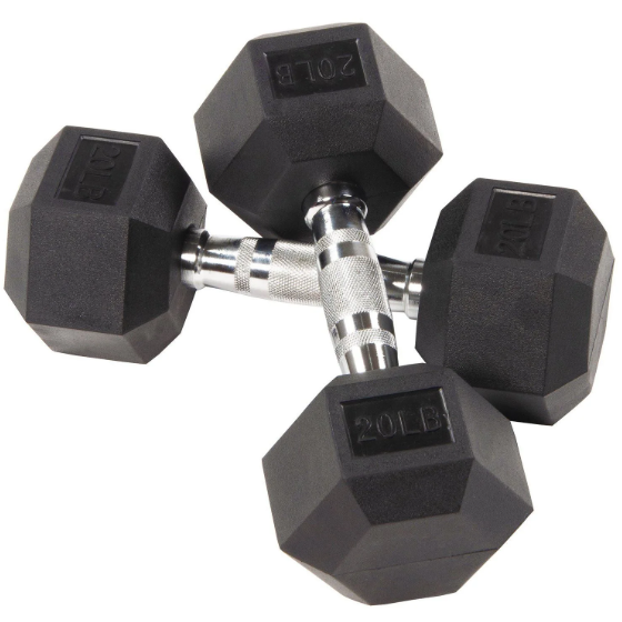 Rubber Hex Dumbbells [PAIR] (BUNDLE)