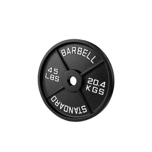 X-RIVAL Standard Metal Weight Plate, 45 lbs cast iron barbell weight for strength training and gym equipment.