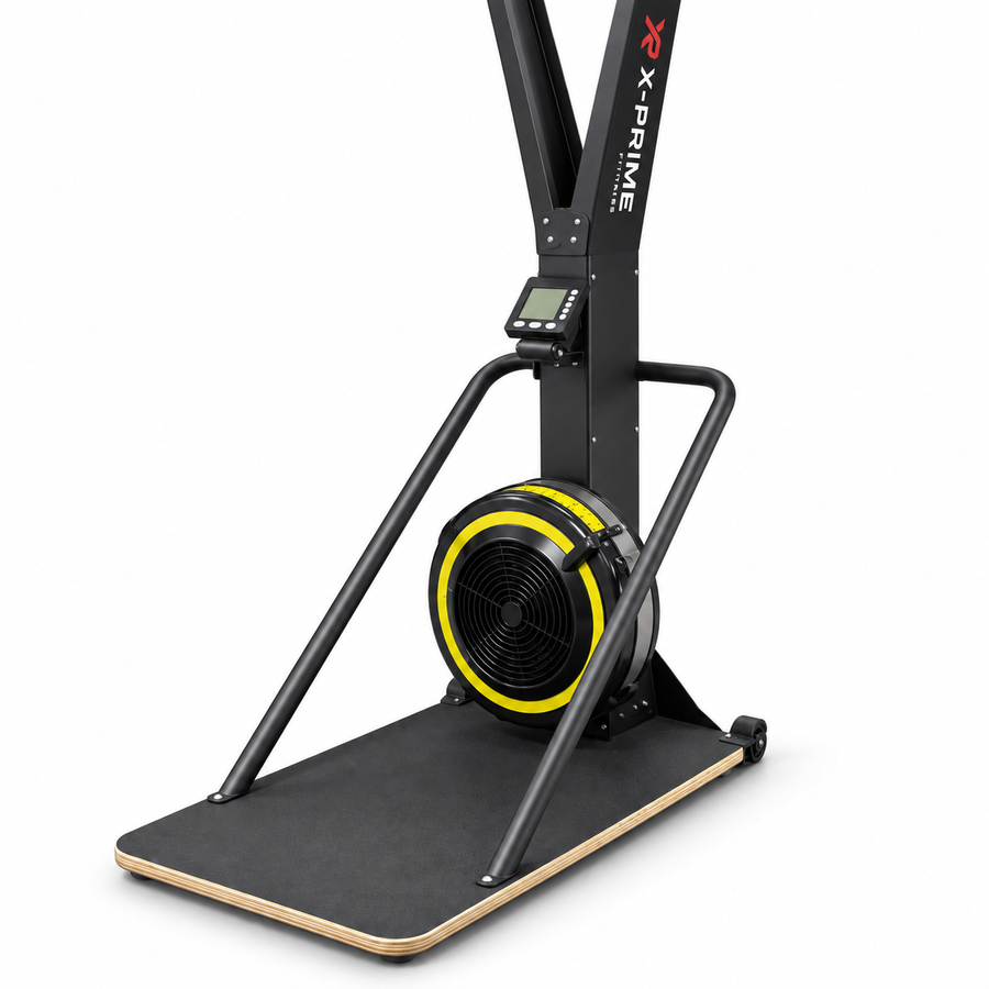 X-Prime Fitness XK1000 ski machine flywheel, resistance control, monitor and standing platform