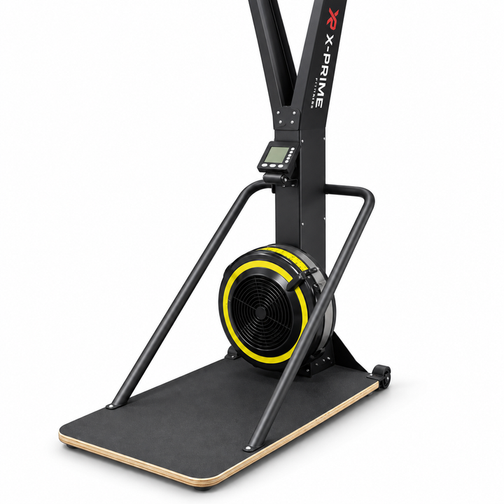 X-Prime Fitness XK1000 ski machine flywheel, resistance control, monitor and standing platform