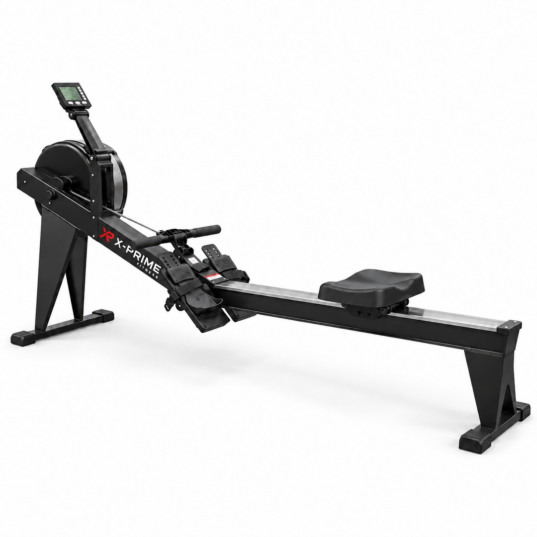 X-Prime Fitness XR900 air rower fully unfolded side product view
